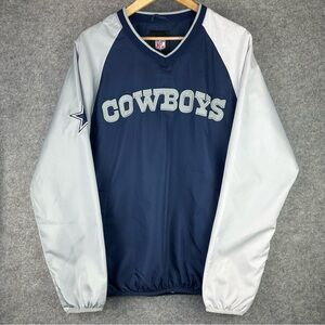 Dallas Cowboys Pull Over Crew Neck NFL Football Navy Gray and White‎ Size Medium